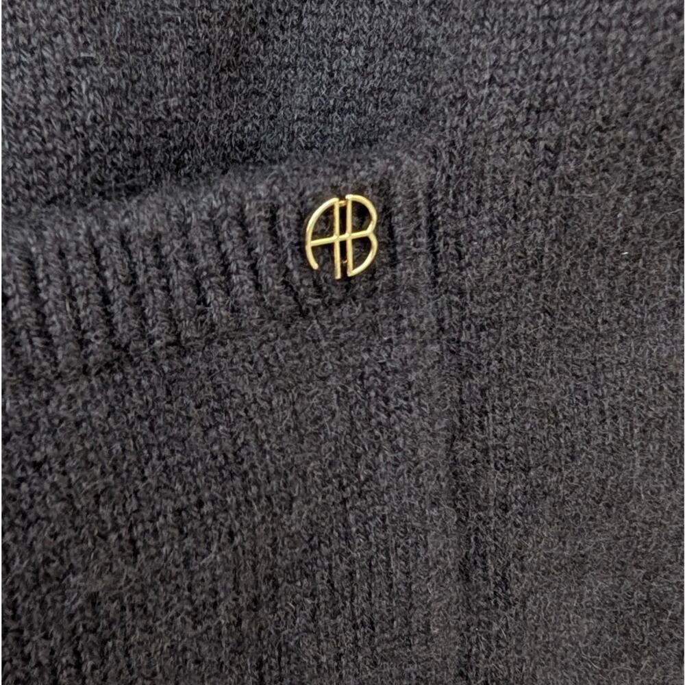 Anine Bing Jackson Deep Brown 100% Cashmere V-neck Button Logo Cardigan, size S - Picture 5 of 9